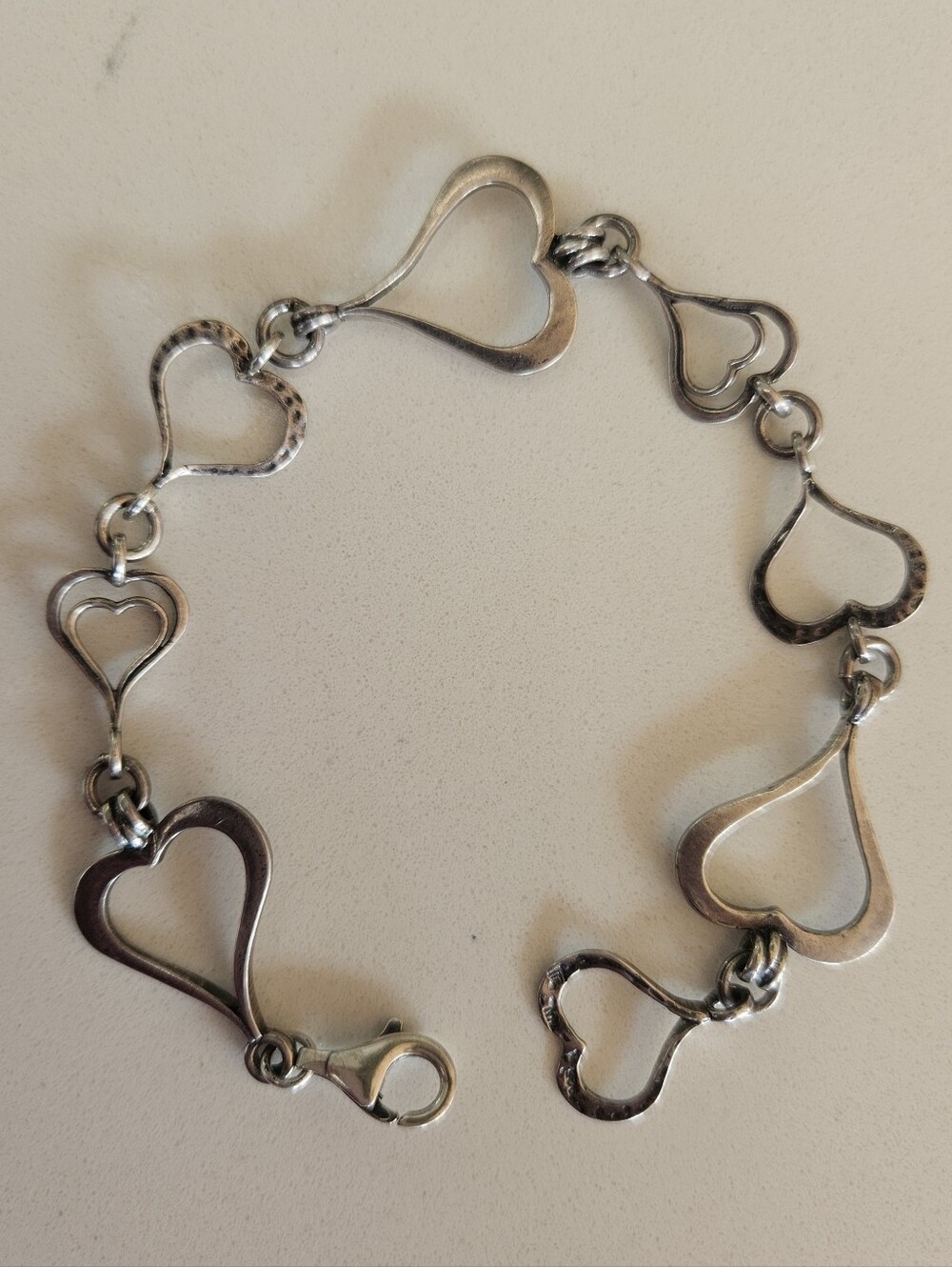 Luxury Designer Silpada Sterling Silver 925 Abstract Heart Link Bracelet 7.5"